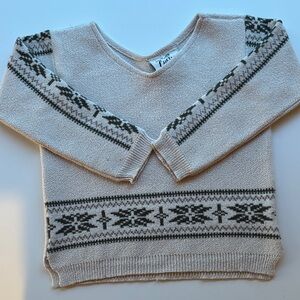 Simply Noelle Beige and Green Kids Sweater